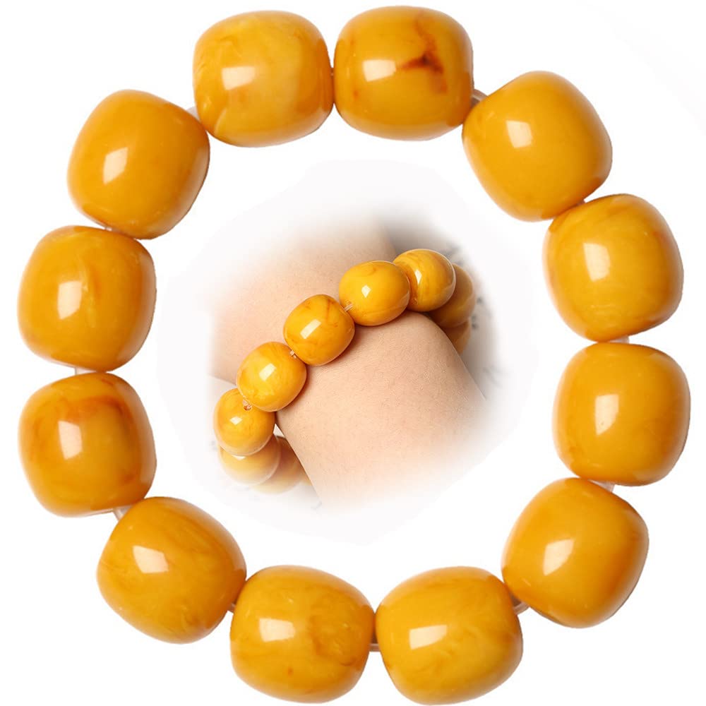Amazon.com: DHJY Natural Amber Chicken Oil Yellow Beeswax Bracelet